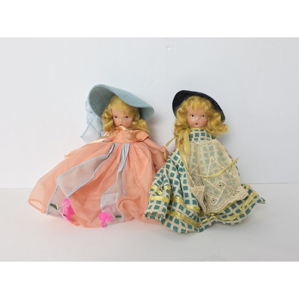Vintage Nancy Ann Storybook Doll Frozen legs pair blonde pink green